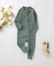 Autumn 0-24M Organic Cotton Baby two-way Zipper Romper Cuff Legging BR25F